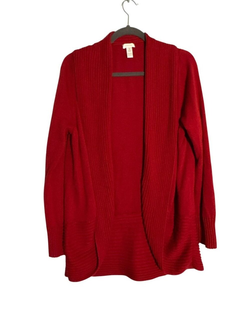 Chico's Open Front Red Knit Cardigan Sweater Size 3 (XL)